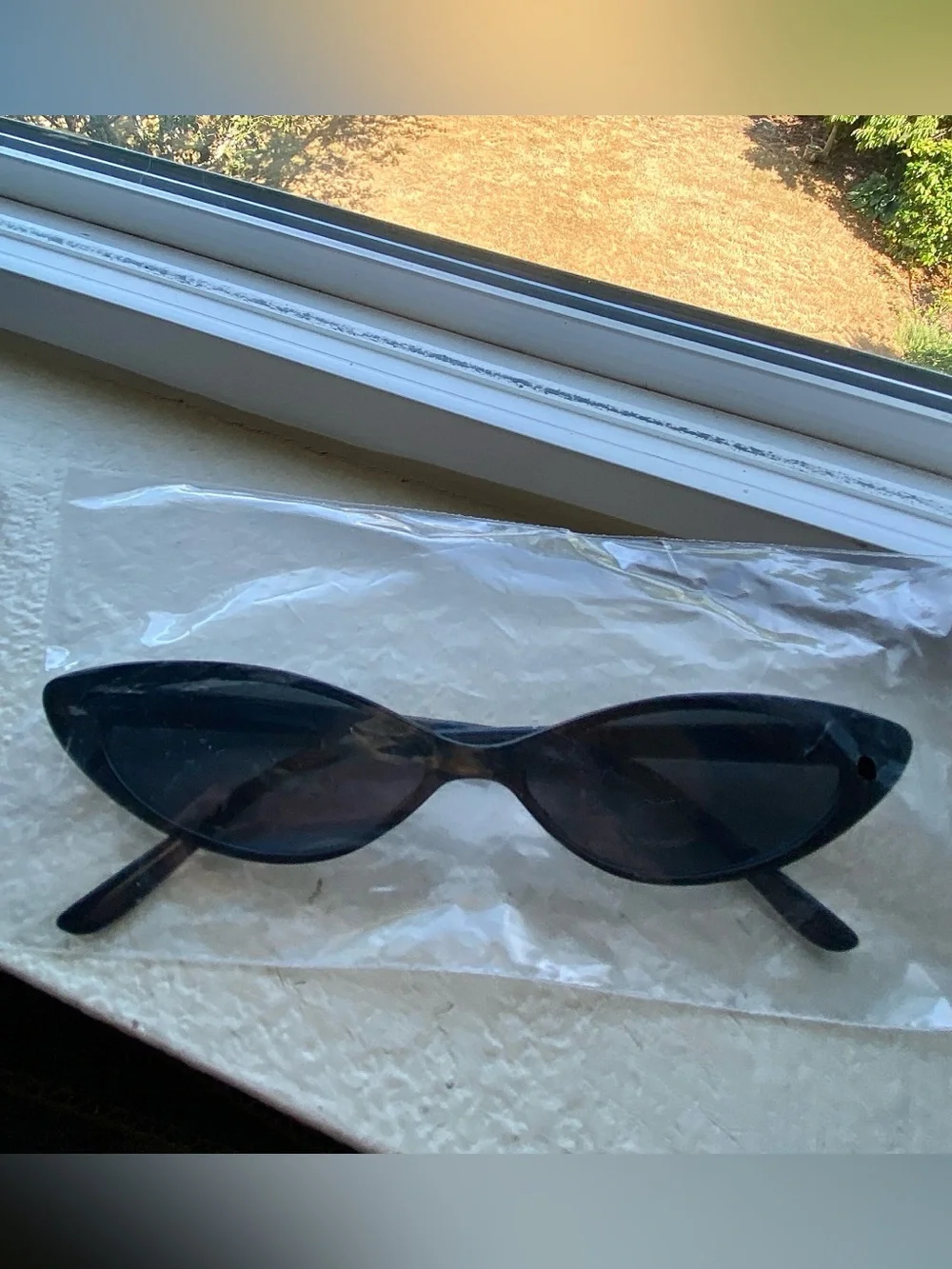 Slim Black Cat-Eye Sunglasses for Women